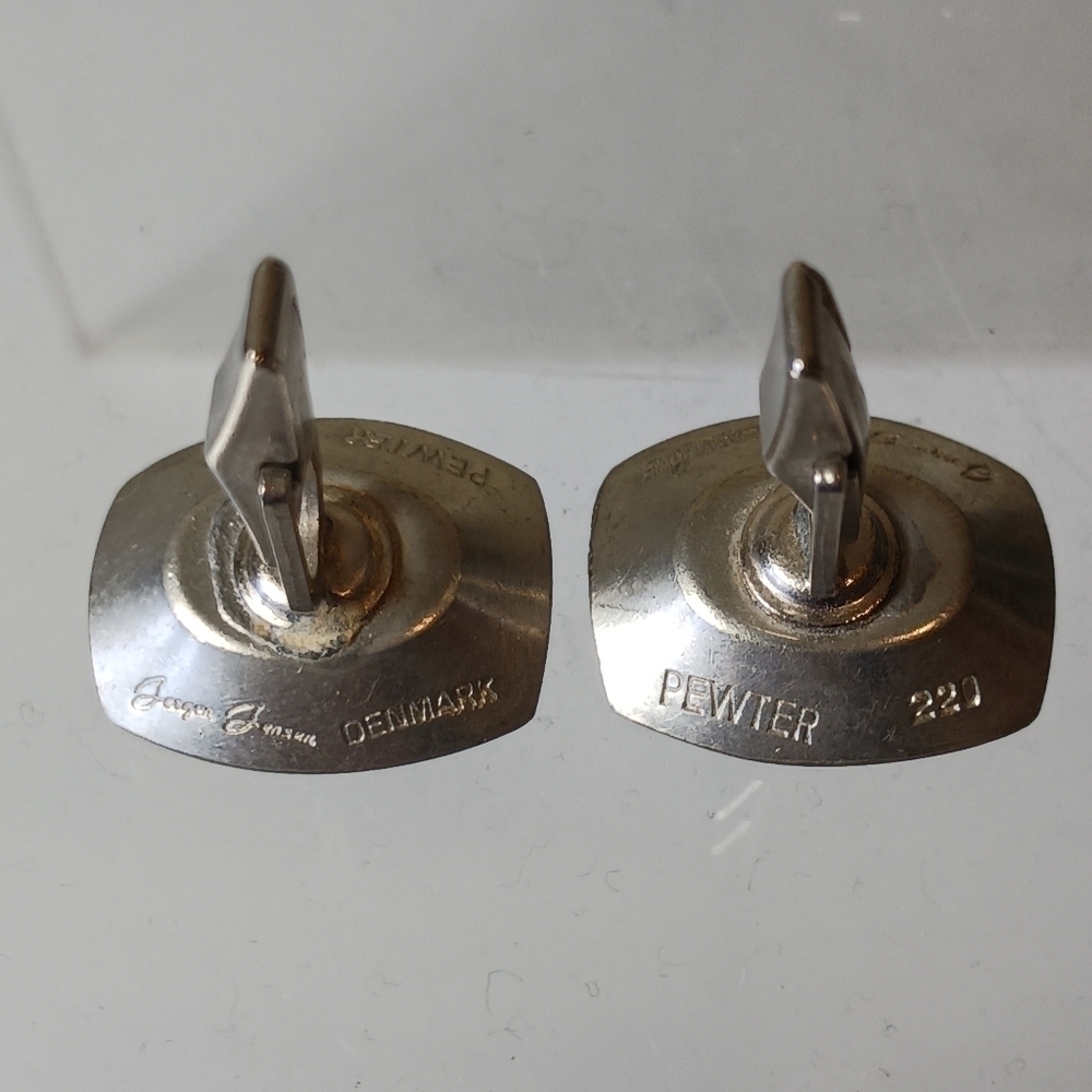 Vintage Modernist Jorgen Jensen Pewter 220 cuff links - Picture 5 of 6